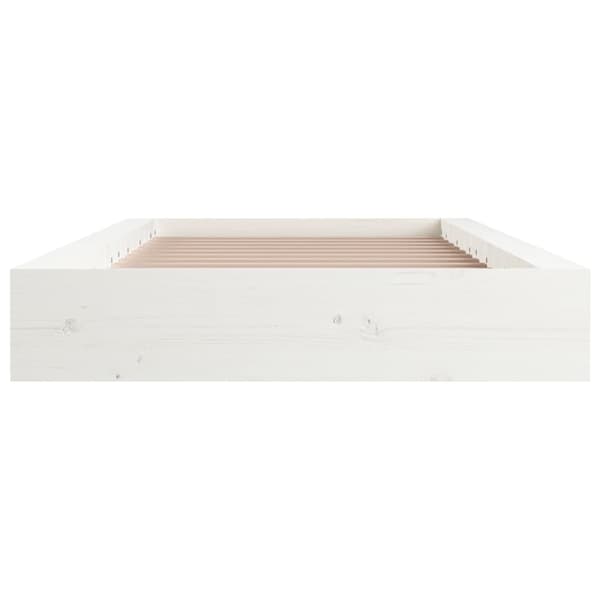 Sängram massivt trä 75x190 cm vit