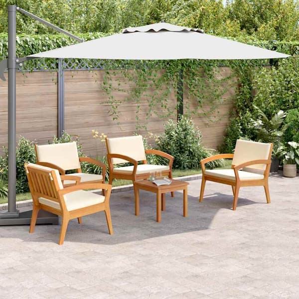 Bistroset med kudde 5 pcs Brun Polyester