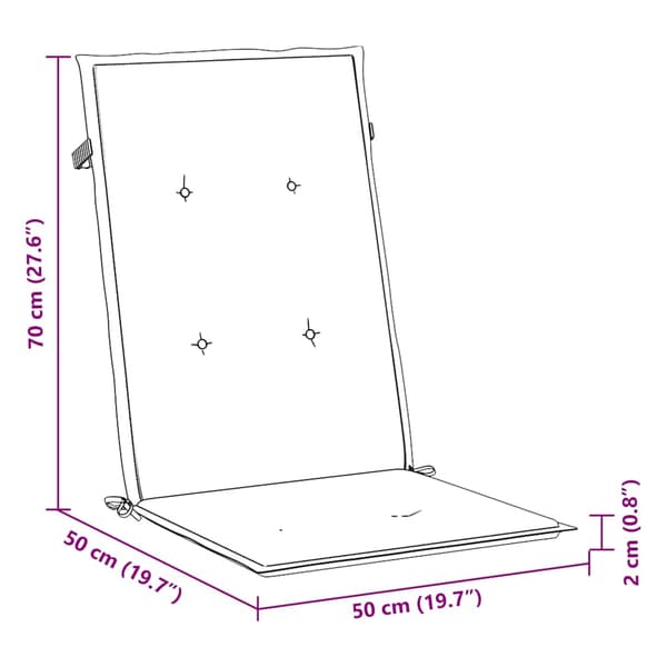 Stolsdynor 4 st gräddvit 120x50x2 cm tyg