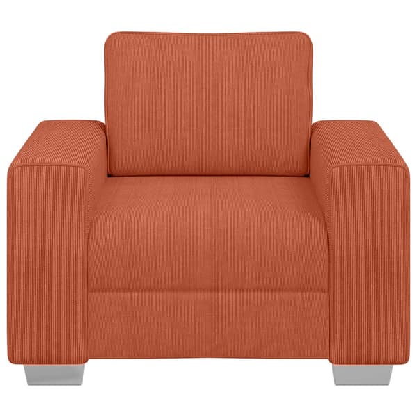 Soffstol röd orange 100x77x82 cm manchestertyg
