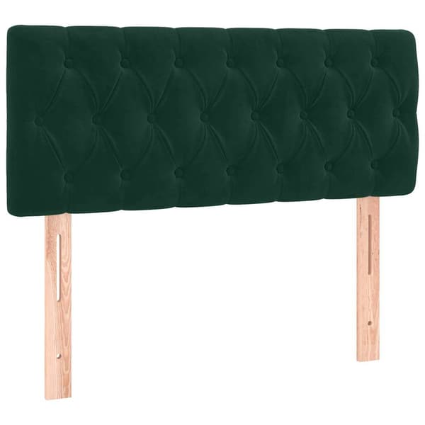 Ramsäng med madrass mörkgrön 100x200 cm sammet
