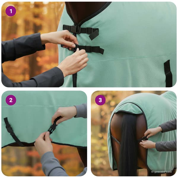 Hästdyna Speciell grön 155 cm Polyester Fleece