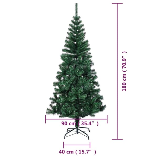 Plastgran med regnbågsskimrande grenar grön 180 cm PVC