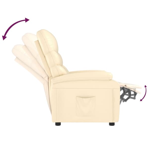 Reclinerfåtölj gräddvit konstläder