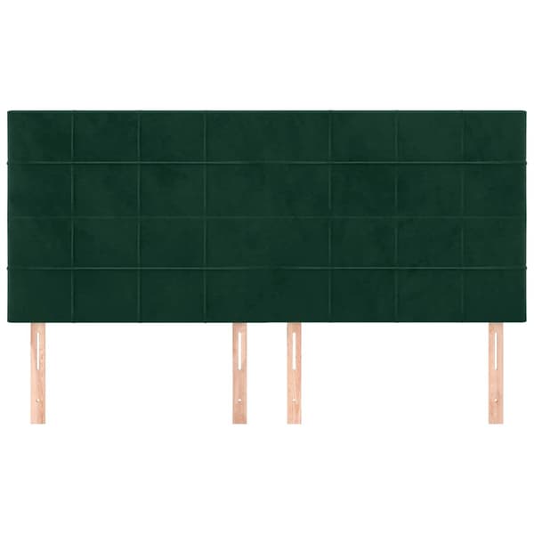 Sänggavel mörkgrön 180x5x118/128 cm sammet