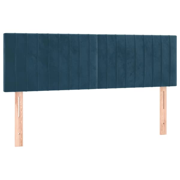 Ramsäng med madrass mörkblå 140x200 cm sammet