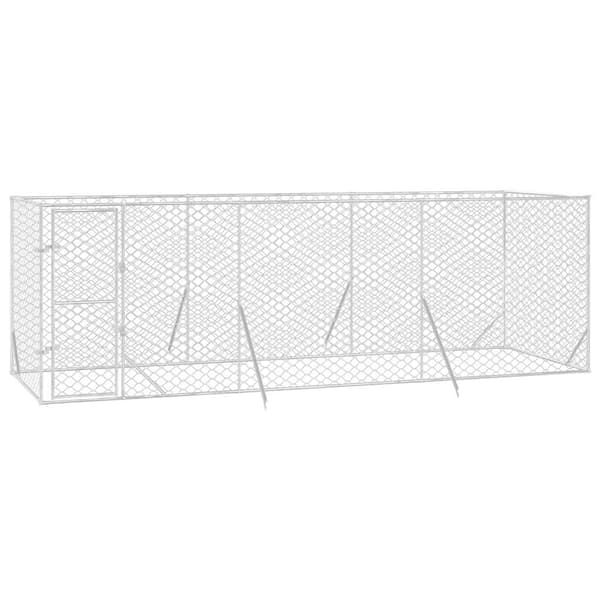 Hundgård för utomhusbruk silver 6x2x2 m galvaniserat stål