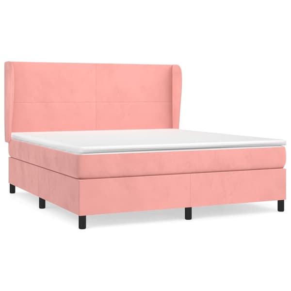 Ramsäng med madrass rosa 180x200 cm sammet
