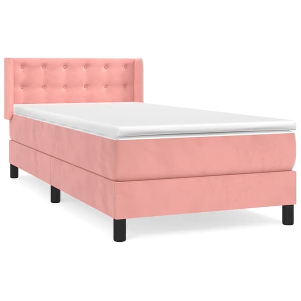 Ramsäng med madrass rosa 80x200 cm sammet
