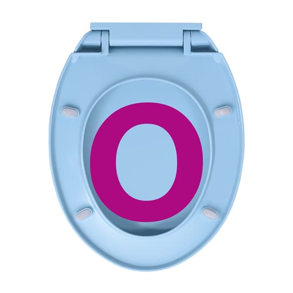 Toalettsits mjuk stängning snabbfäste blå oval