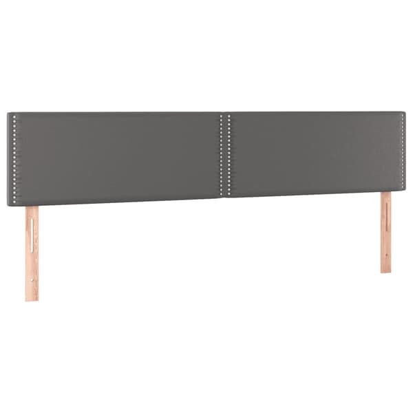 Ramsäng med madrass & LED grå 120x190 cm konstläder