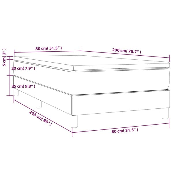 Ramsäng med madrass mörkblå 80x200 cm sammet