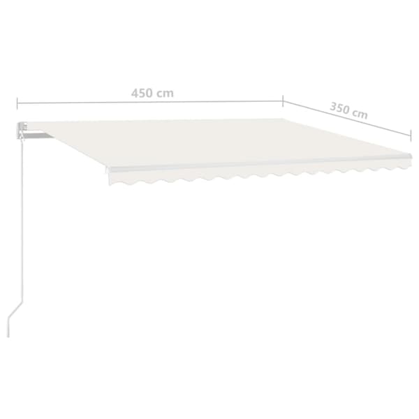 Markis manuellt infällbar 450x350 cm gräddvit