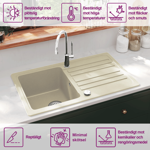 Diskho granit enkel beige