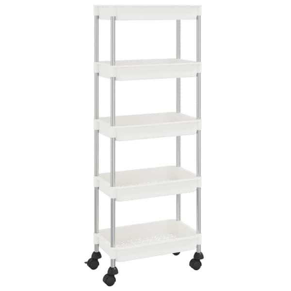 Rullvagn 5 våningar vit 42x29x128 cm järn och ABS