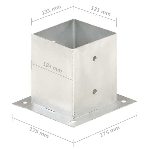 Stolpfot 4 st galvaniserad metall 121 mm
