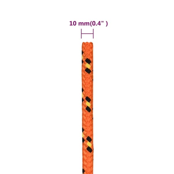 Båtlina orange 10 mm 500 m polypropen