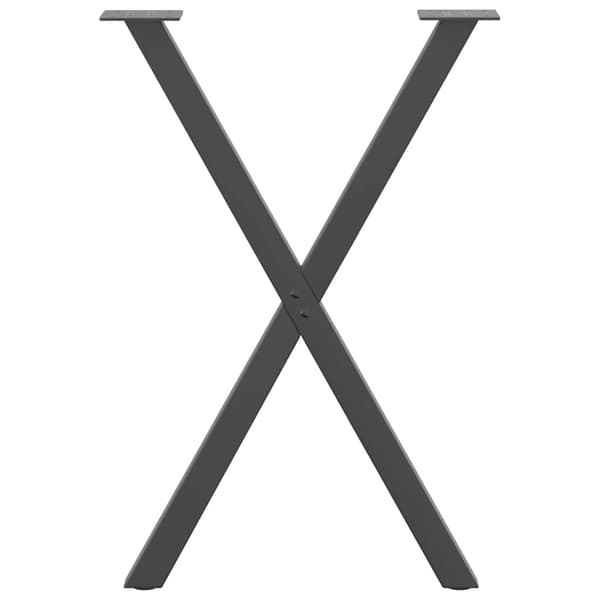 Matbordsben X-formade 2 st antracit 57x(72-73) cm stål
