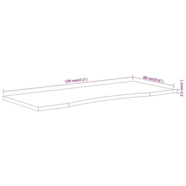 Bordsskiva 120x60x2,5 cm rektangulär massiv akacia