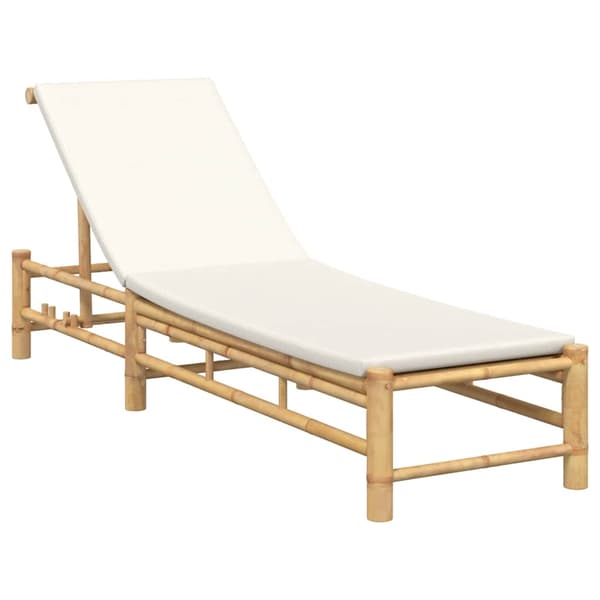 Solsäng med dynor 55x199x30 cm bambu
