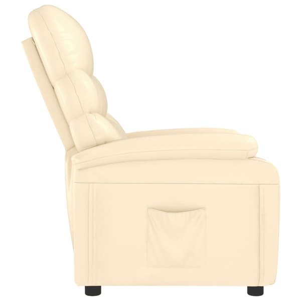 Reclinerfåtölj gräddvit konstläder