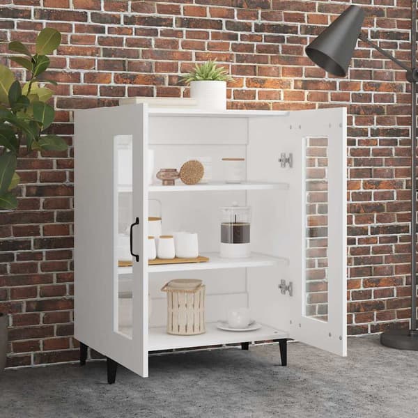 Skåp vit 69,5x34x90 cm konstruerat trä
