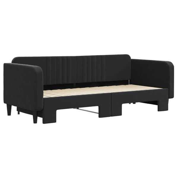 Dagbädd utdragbar svart 90x200 cm sammet