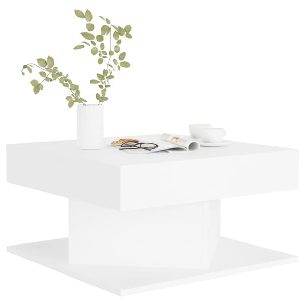 Soffbord vit 57x57x30 cm konstruerat trä