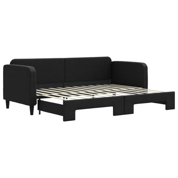 Dagbädd utdragbar svart 80x200 cm tyg