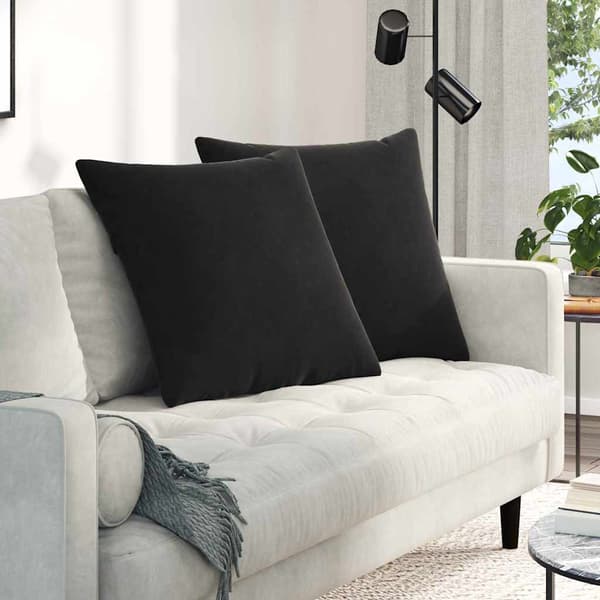 Sofakuddar 2 pcs Svart 60 x 60 cm Kordread tyg