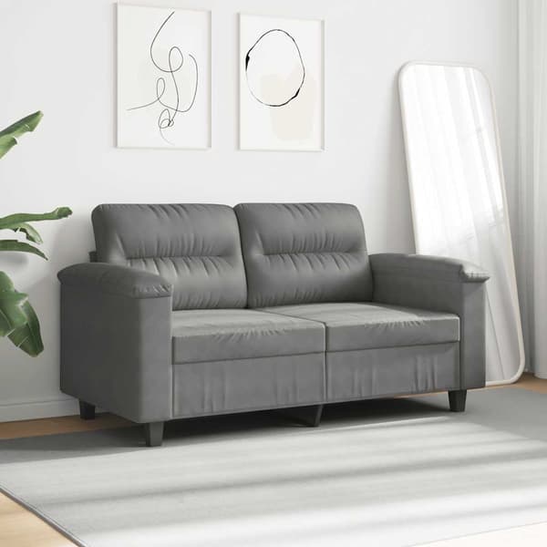 2-sitssoffa mörkgrå 120 cm mikrofibertyg
