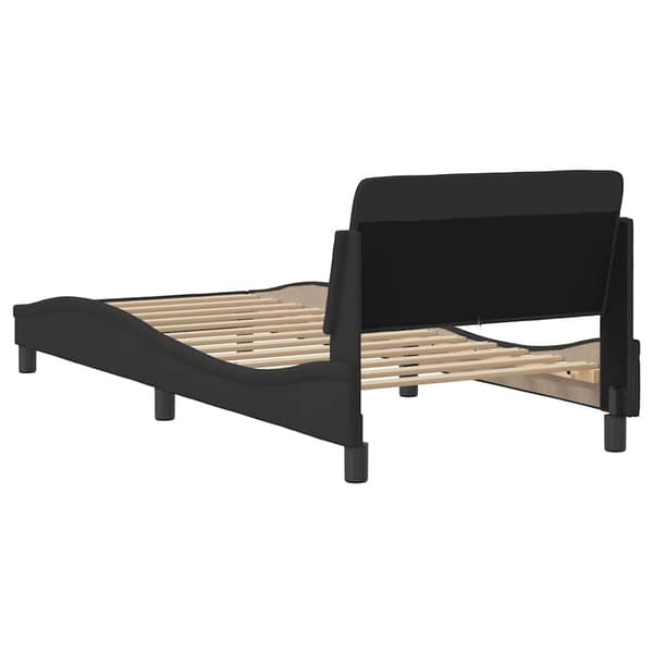 Bed Frame with Headboard "Dover" Black 90x200 cm Fabric