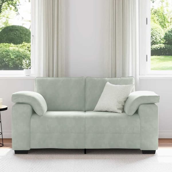 Loveseat soffa ljusgrå 160x77x82 cm sammet