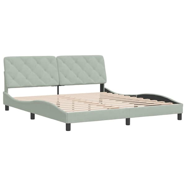 Bed Frame without Mattress Light Grey 180x200 cm Velvet