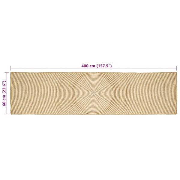 Områdesmattor Vit 60 x 400 cm Jute