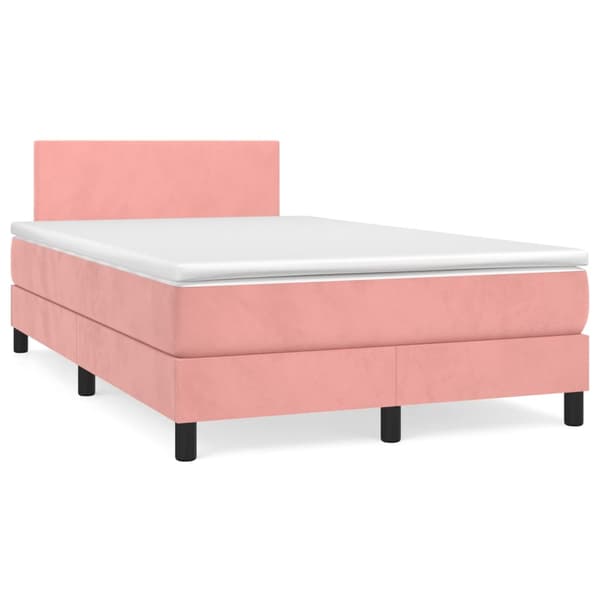 Ramsäng med madrass rosa 120x200 cm sammet