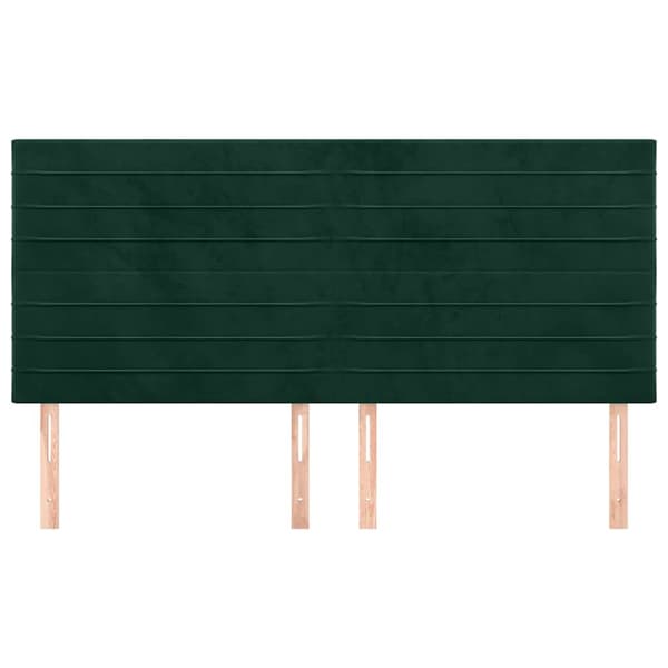 Sänggavel mörkgrön 200x5x118/128 cm sammet