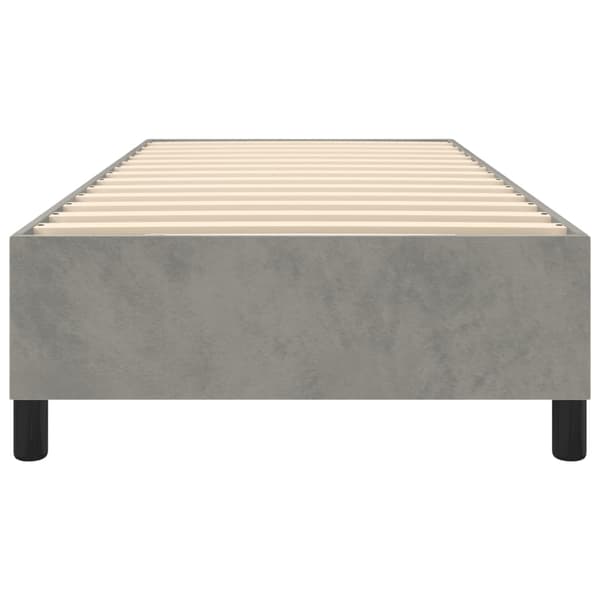 Boxspring-sängram ljusgrå 100x200 cm sammet