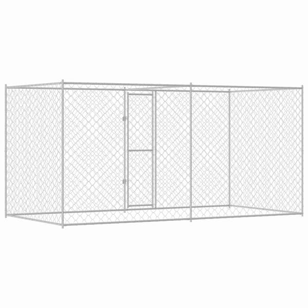 Hundbur Silver 400 x 200 x 200 cm Galvaniserat Stål