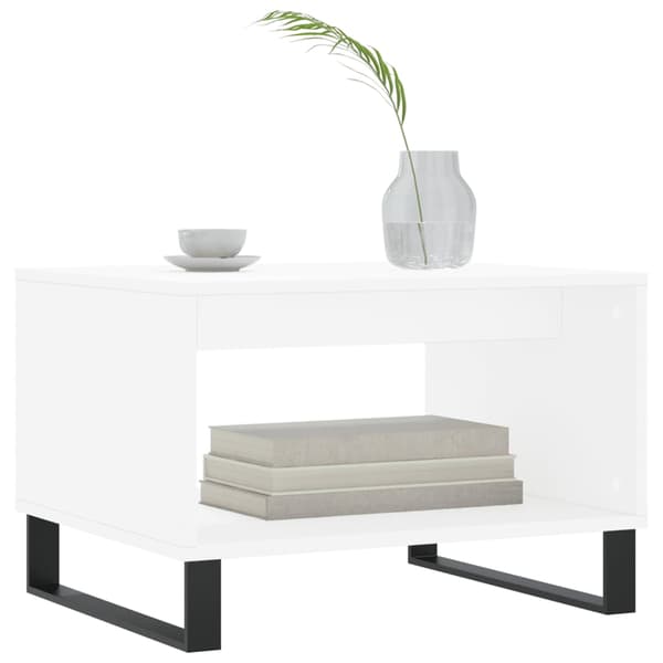Soffbord vit 60x50x40 cm konstruerat trä
