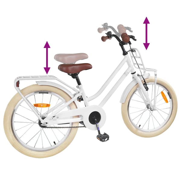 Barncykel 20 Tum för 6-11 år gamla Vit