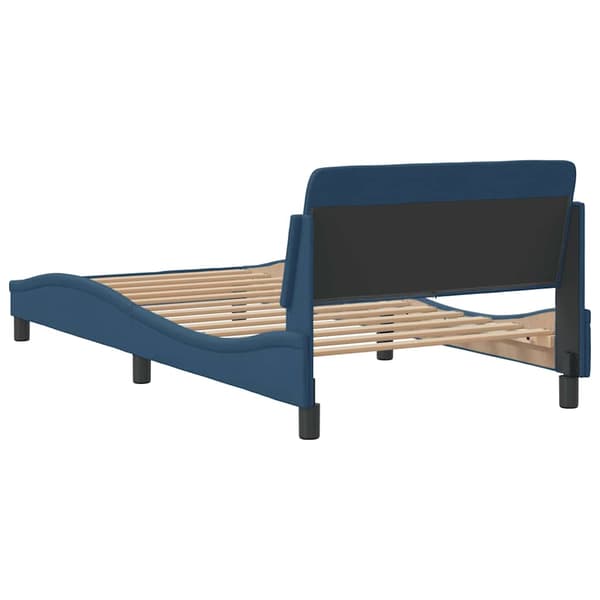 Bed Frame with Headboard "Dover" Blue 100x200 cm Fabric