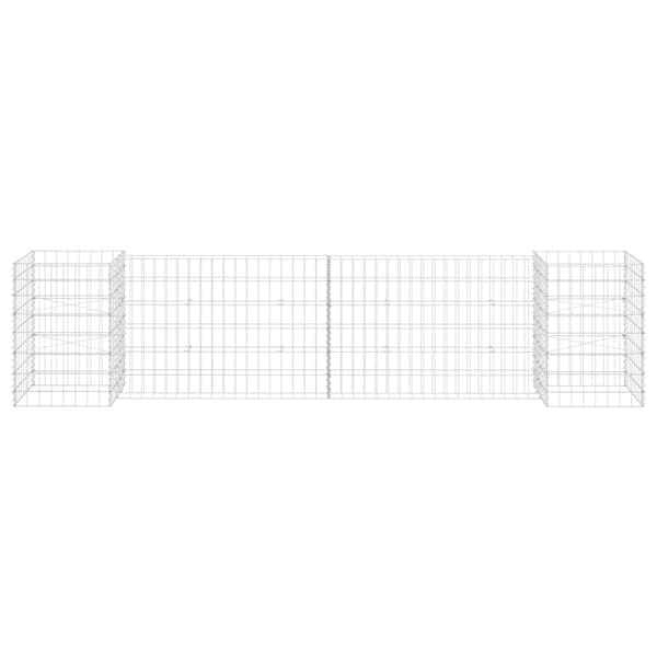 Planteringsgabion H-formad stål 260x40x60 cm
