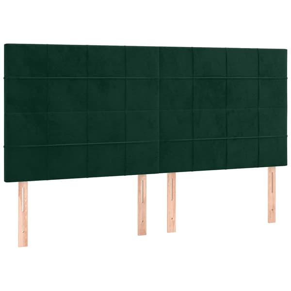 Sänggavel mörkgrön 160x5x118/128 cm sammet