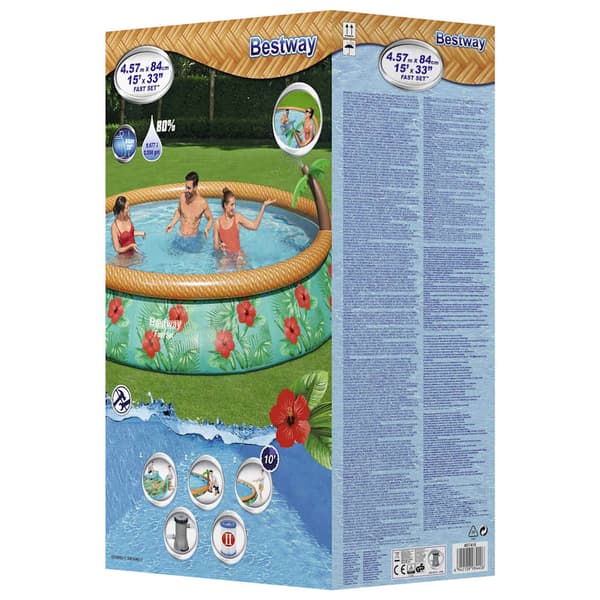 Bestway Poolset Fast Set Inflatable Paradise Palms 457x84 cm
