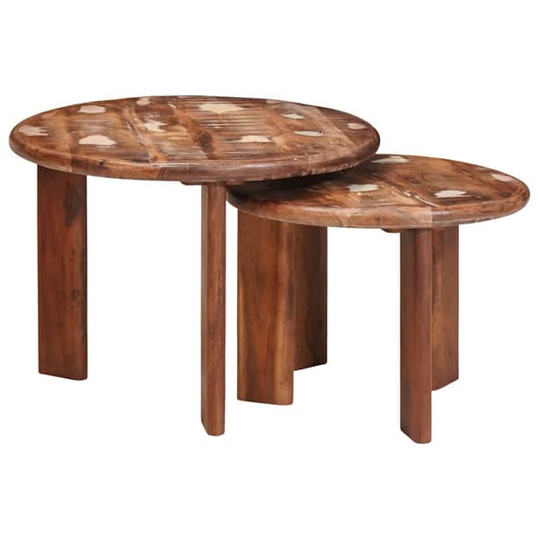 Nesting Kaffe Bord 2 pcs Flerfärgsdesign Massivt återvunnet trä