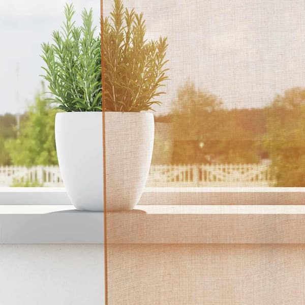 Voile gardiner med genomföringar 2 st terrakotta