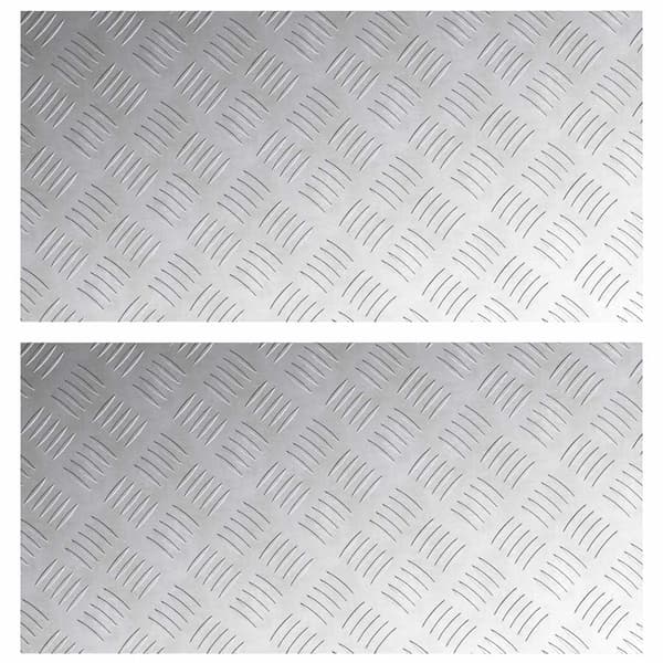 Trappsteg Rektangulär 2 pcs Silver 80 x 40 cm Aluminium