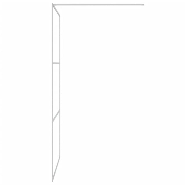 Duschvägg silver 115x195 cm halvfrostat ESG-glas