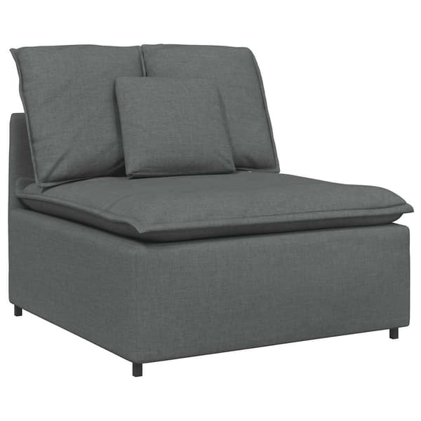 Modulär mittmodul för soffa med dynor mörkgrå 100 cm